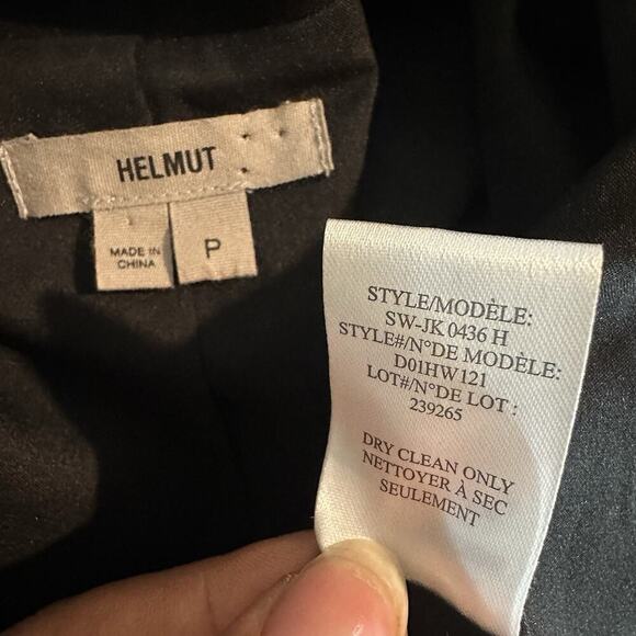 HELMUT LANG Blazer XS Black Tux Cropped Hidden Button Closure Asymmetric Career - Picture 9 of 12